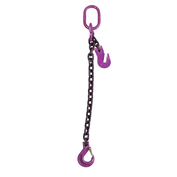3/4" x 10', Adjustable SingleLeg Chain Sling w/ Sling Hook-Grade100